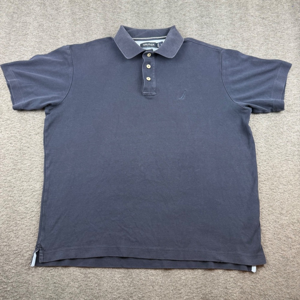 Nautica Polo Shirt‎ Men's Small Navy Blue Short Sleeve Cotton Pique Logo